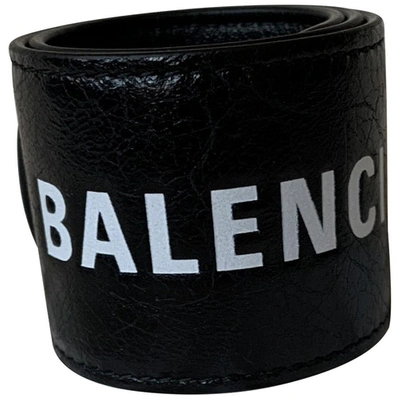 Pre-owned Balenciaga Black Leather Bracelet