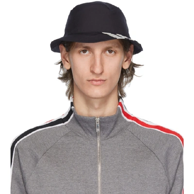 Shop Thom Browne Navy 4-bar Classic Bucket Hat In 415 Navy
