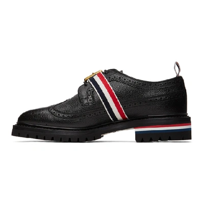 Shop Thom Browne Black Strap Classic Longwing Brogues In 001 Black