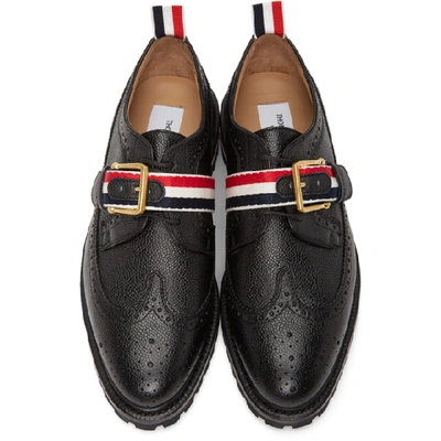 Shop Thom Browne Black Strap Classic Longwing Brogues In 001 Black