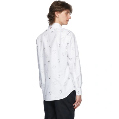 Shop Thom Browne White Oxford Multi Ball Print Shirt In 100 White