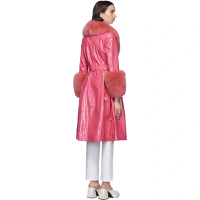 Shop Saks Potts Pink Foxy Coat