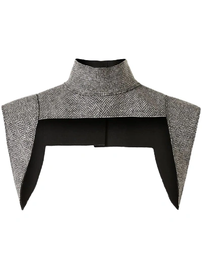 Shop Vera Wang Herringbone Harness Knitted Top In Grey