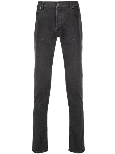 Shop Balmain Mid-rise Skinny Jeans In Black