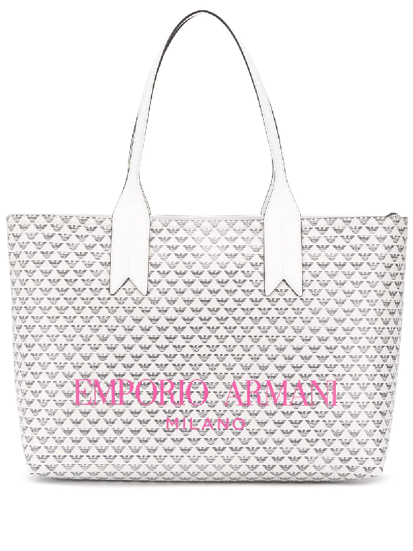 Emporio Armani Logo Print Tote Bag In 