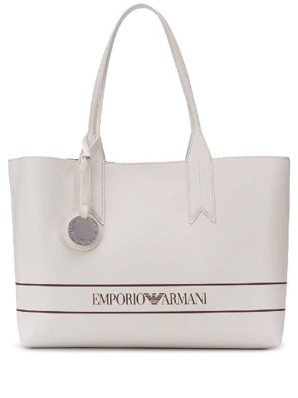 emporio armani logo tote bag