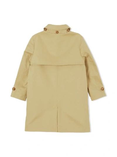 Shop Burberry Hooded Cotton Car Coat In Neutrals