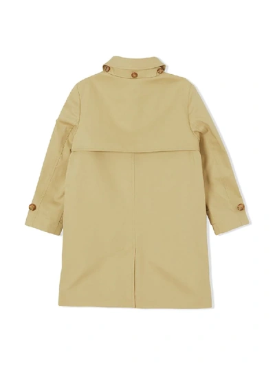 Burberry Honey Beige Cotton Trench Coat In Neutrals