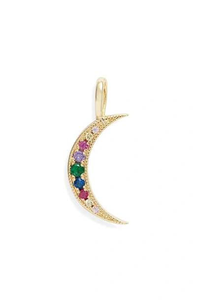 Shop Melinda Maria Icons Double Sided Moon Charm In Gold/ Cz