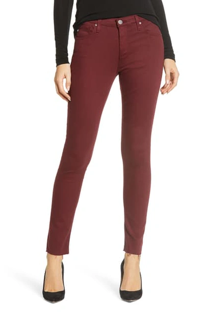 Shop Ag The Legging Ankle Super Skinny Jeans In Port Wine