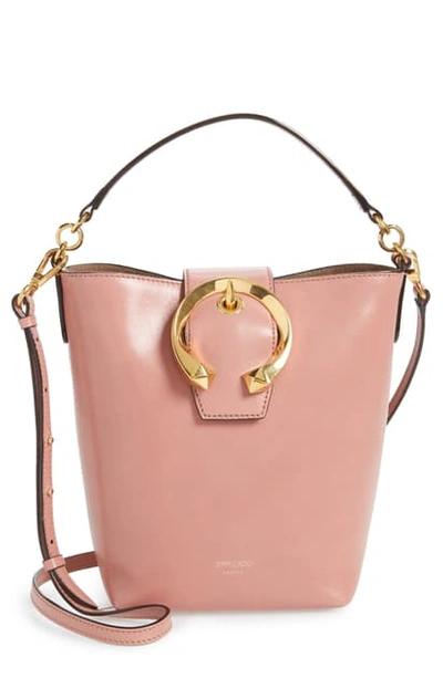 Shop Jimmy Choo Madeline Leather Bucket Bag In Blush