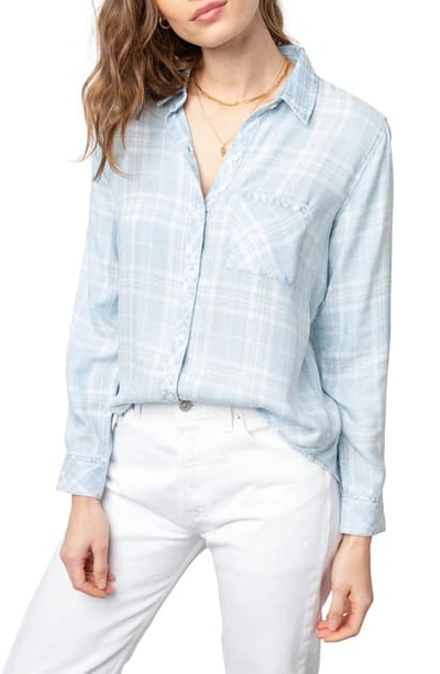 Shop Rails Hunter Plaid Shirt In Mediterranean White/ Blue