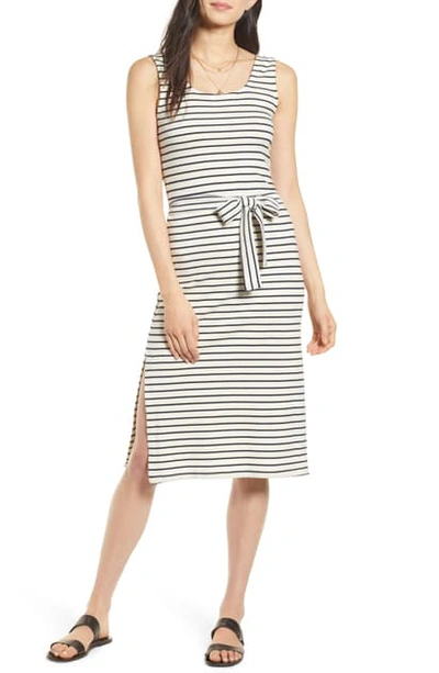Shop Rails Taylin Sleeveless Tie Waist Midi Dress In Chalk Navy Stripe