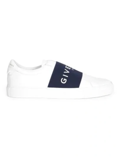 Shop Givenchy Men's Urban Street Leather Low-top Sneakers In White Navy