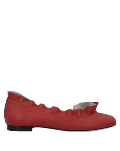 Shop Fendi Ballet Flats In Brick Red
