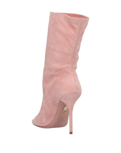 Shop Aquazzura Woman Ankle Boots Light Pink Size 11 Soft Leather