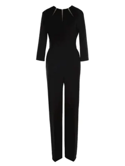 Shop Escada Taylor Sunburst Jersey Jumpsuit In Black