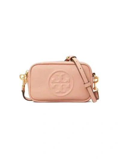 Shop Tory Burch Women's Perry Bombé Mini Leather Camera Bag In Pink Moon