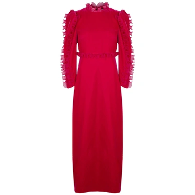 Shop Givenchy Raspberry Ruffle-trimmed Velvet Gown In Purple