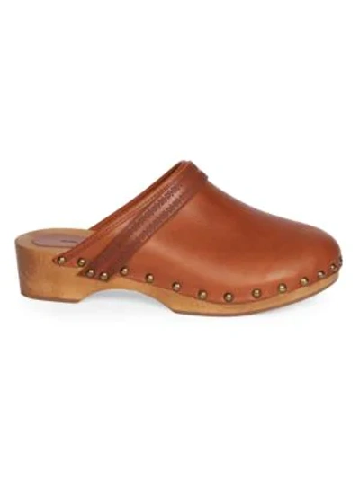 Shop Isabel Marant Thalie Leather Clogs In Cognac