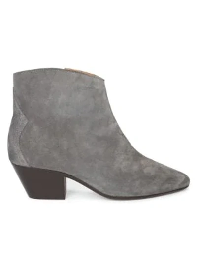 Shop Isabel Marant Women's Dacken Suede Ankle Boots In Grey
