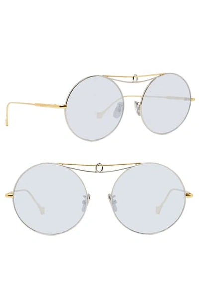 Shop Loewe 56mm Round Sunglasses In Gold/ Gradient Smoke