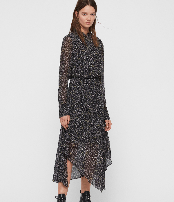 allsaints hera leopard dress