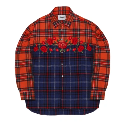 Pre-owned Awake Embroidered Rose Flannel Shirt Red