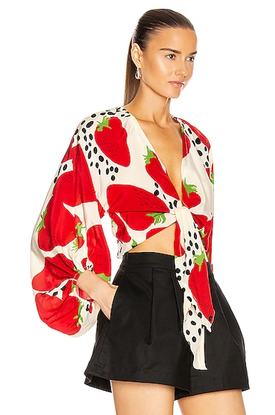 Shop Adriana Degreas Strawberry Shirt In Red