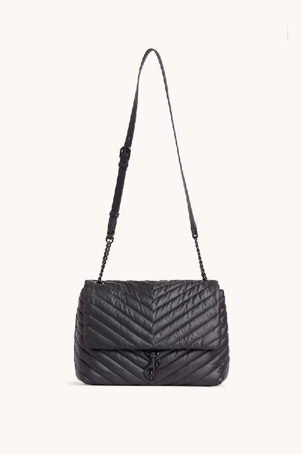 edie flap shoulder bag black