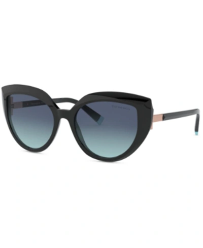 Shop Tiffany & Co Sunglasses In Black/azure Gradient Blue