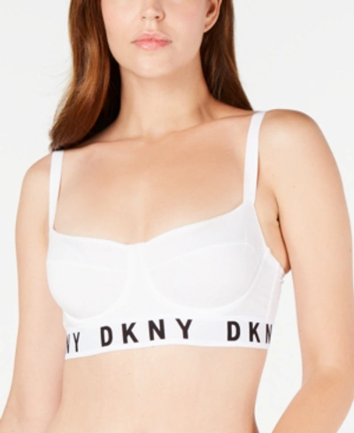 Shop Dkny Cozy Boyfriend Underwire Bra Top Dk4521 In White