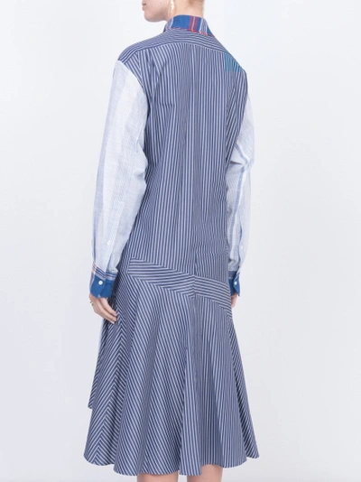 Shop Loewe Patchwork Dress Blue
