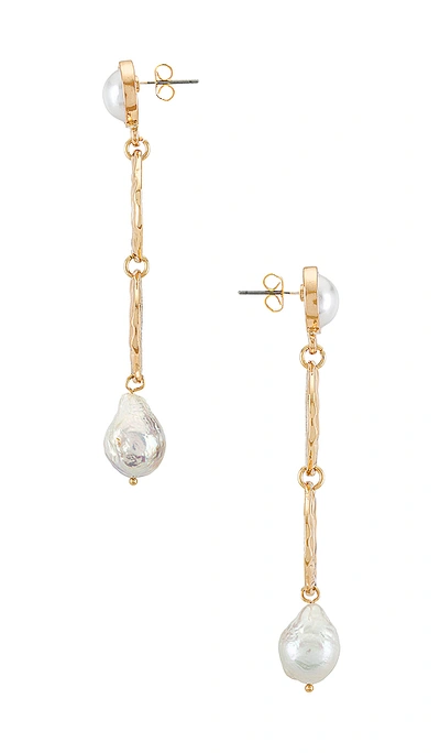 Shop Ettika Hammered Drop Earrings In Gold