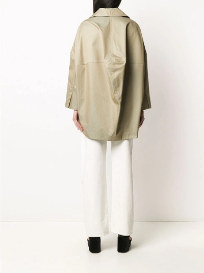 Shop Enföld Short Cotton Coat In Beige