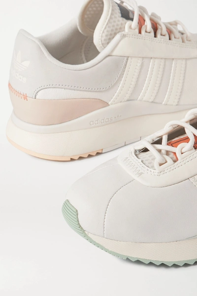 Shop Adidas Originals Sl Andridge Suede-trimmed Leather And Mesh Sneakers In White