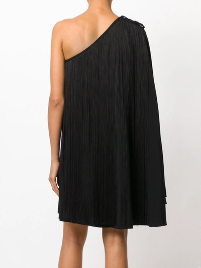 Shop Saint Laurent Single Sleeve Fringed Dress