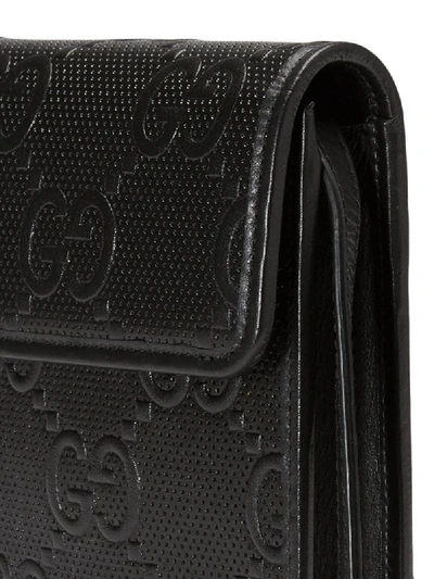 Shop Gucci Gg Signature Phone Holder In Black