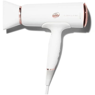 Shop T3 Cura Luxe Professional Ionic Hair Dryer With Auto Pause Sensor 1 Piece In White/rose Gold