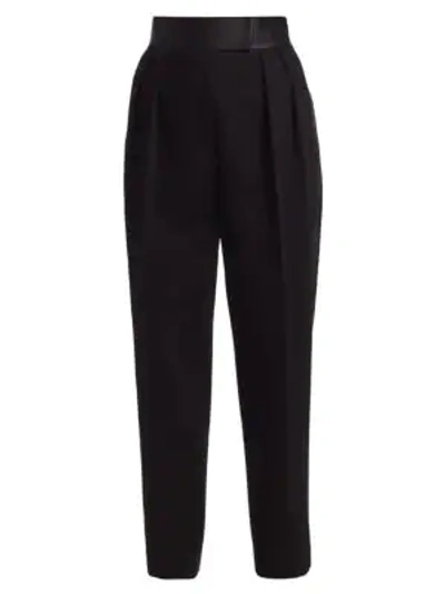 Shop Alexander Wang High-waisted Pleated Tuxedo Trousers In Black