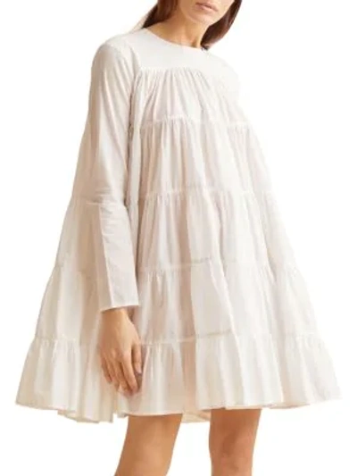 Shop Merlette Soliman Cotton Trapeze Dress In White
