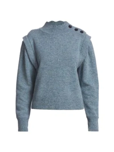 Isabel Marant Étoile Meery Long Puff-sleeve Pullover In Ice Blue | ModeSens