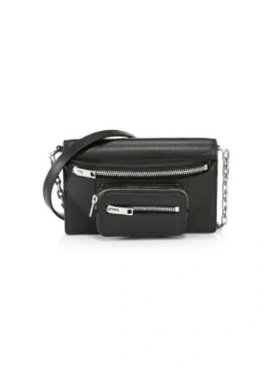 Shop Alexander Wang Small Attica Leather Multi-zip Crossbody Bag In Black
