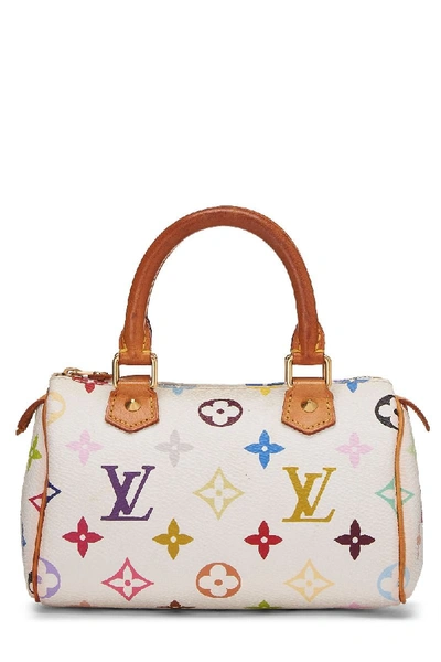 Pre-owned Louis Vuitton Takashi Murakami X  White Monogram Multicolore Hl Speedy Mini