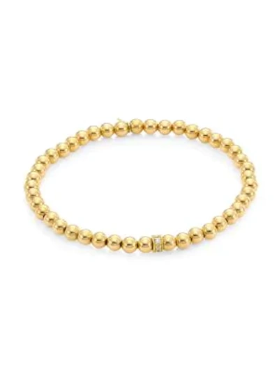 Shop Sydney Evan 14k Gold & Diamond Bead Bracelet In Yellow Gold