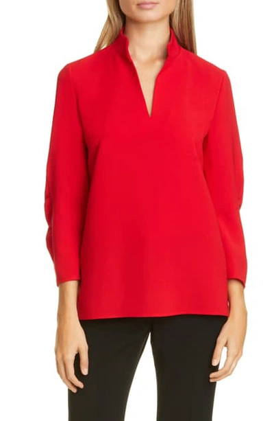 Shop Lafayette 148 Loretta Blouse In Red Currant