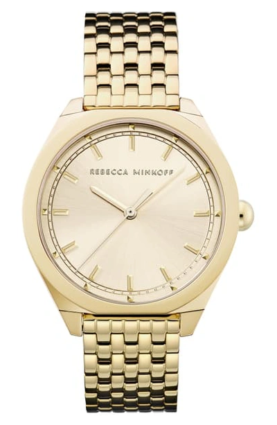 Shop Rebecca Minkoff Amari Bracelet Watch, 38mm In Gold
