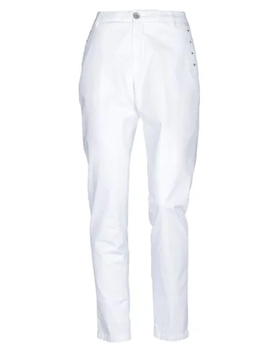 Shop Aglini Woman Pants White Size 29 Cotton, Elastane