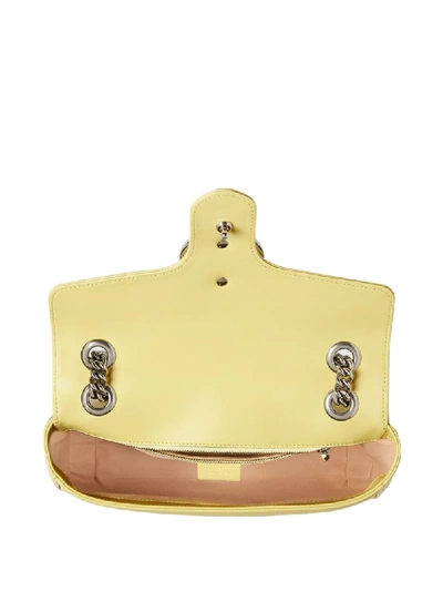 Shop Gucci Small Gg Marmont Matelassé Shoulder Bag In Yellow
