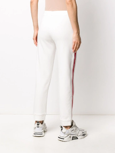 Shop Moncler Cotton Sporty Trousers In White